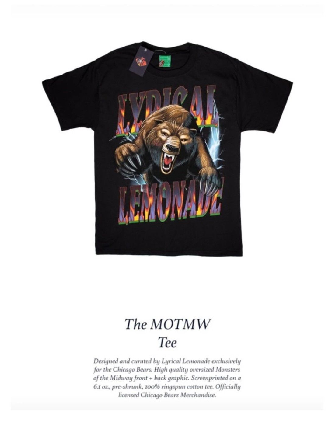 Men's Lyrical Lemonade Black Chicago Bears Monsters of the