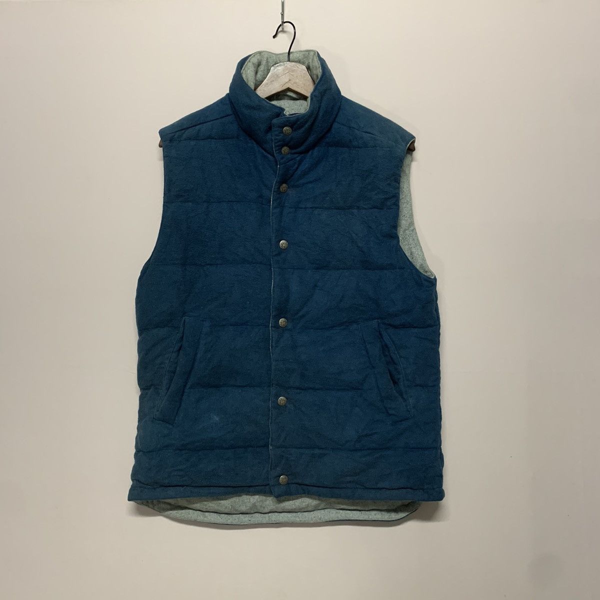 💥💥Vintage Blue Blue Japan Puffer Vest Designer Sleeveless