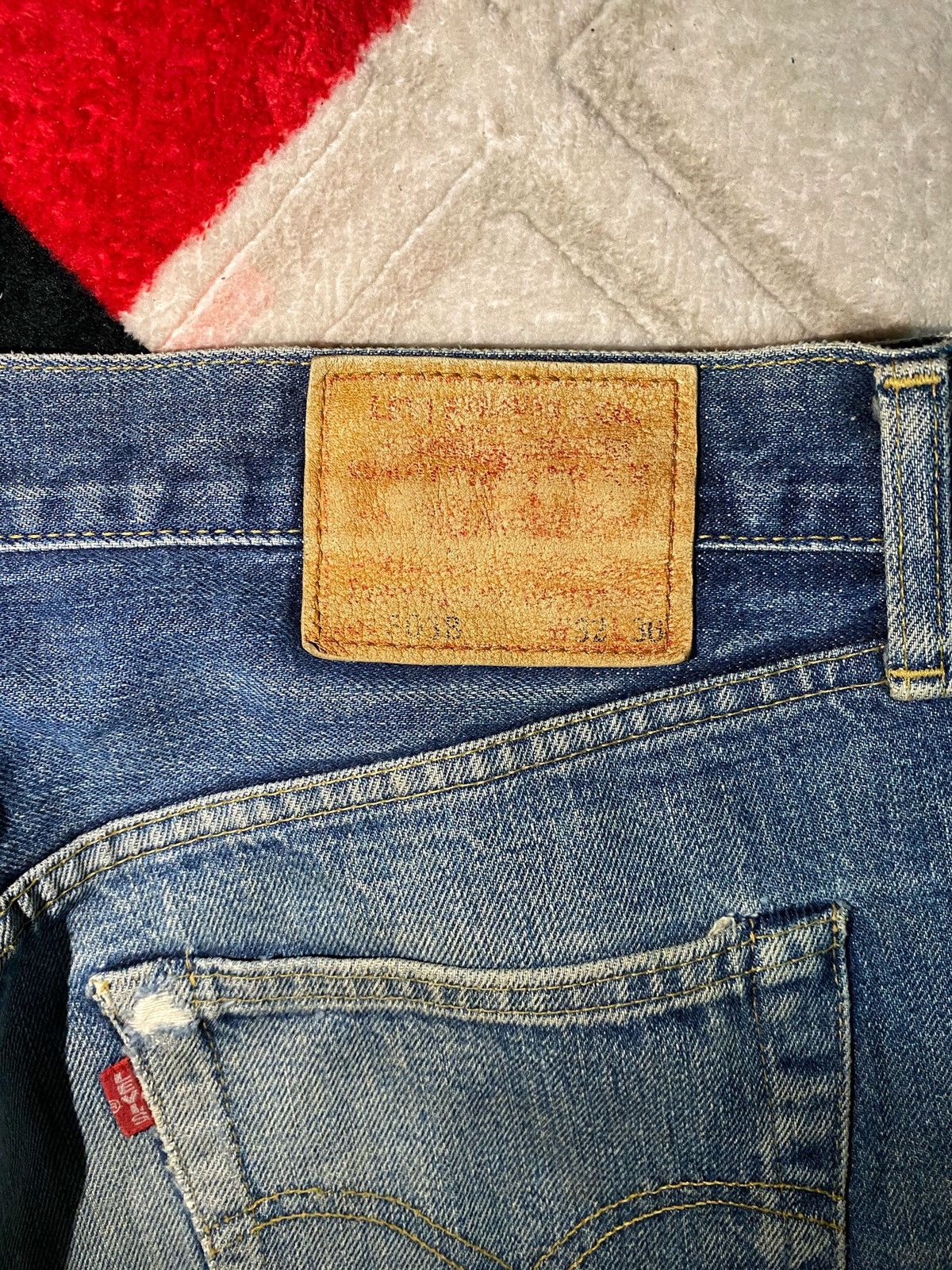 Levi's × Levi's Vintage Clothing Distressed Levis Big E Selvedge Denim Jeans Size US 32 / EU 48 - 13 Thumbnail
