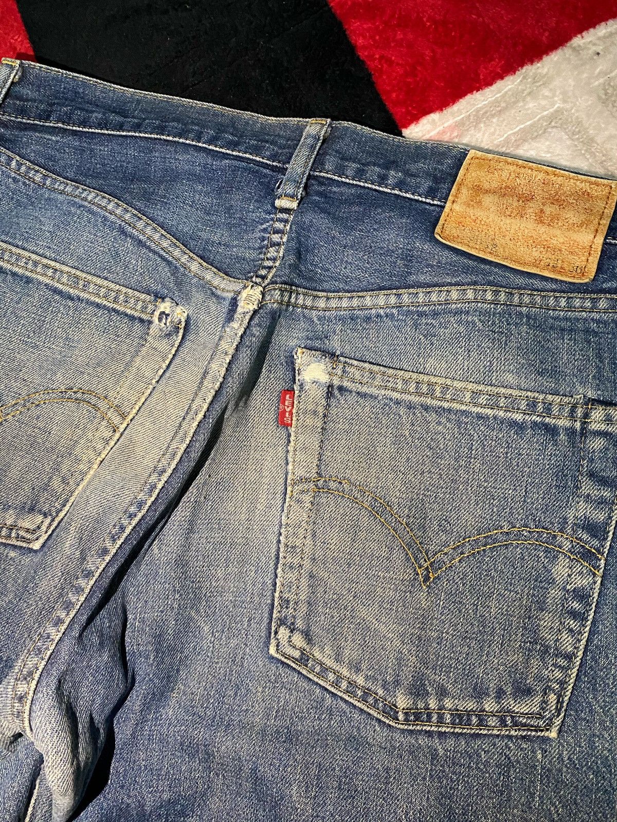 Levi's × Levi's Vintage Clothing Distressed Levis Big E Selvedge Denim Jeans Size US 32 / EU 48 - 14 Thumbnail