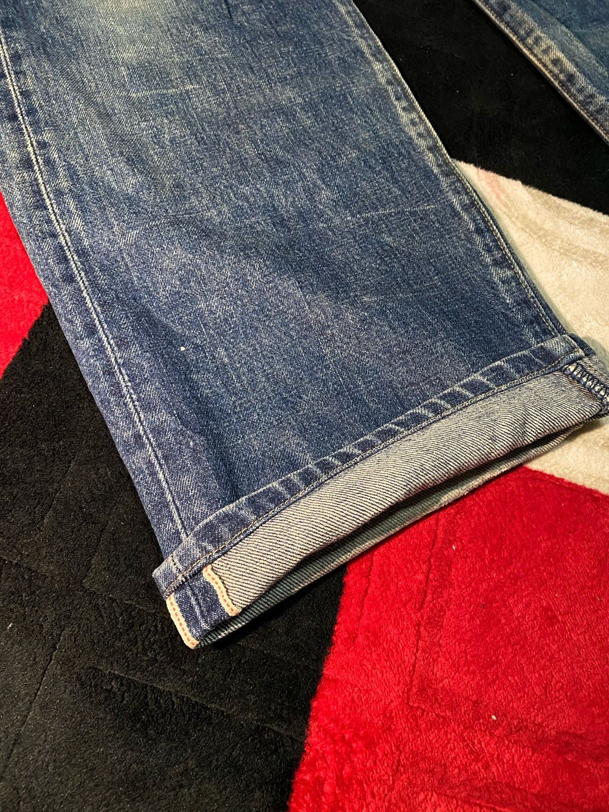 Levi's × Levi's Vintage Clothing Distressed Levis Big E Selvedge Denim Jeans Size US 32 / EU 48 - 4 Thumbnail