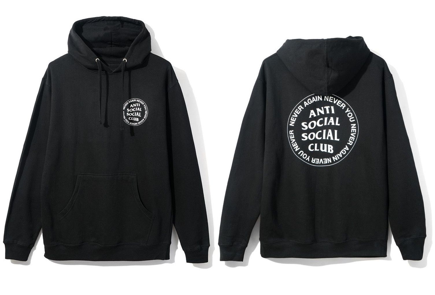 Anti Social Social Club DS ASSC White Logo Never Again Never You Black Hoodie Bape Grailed