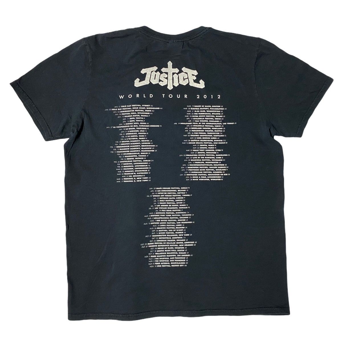 Band Tees Justice World Tour Shirt 2012 Ed Banger Records Men's