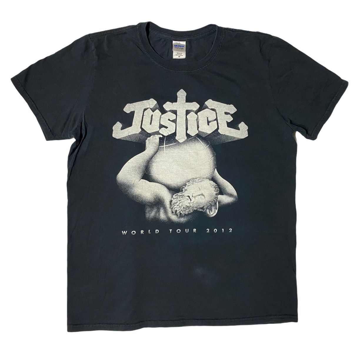 Band Tees Justice World Tour Shirt 2012 Ed Banger Records Men's