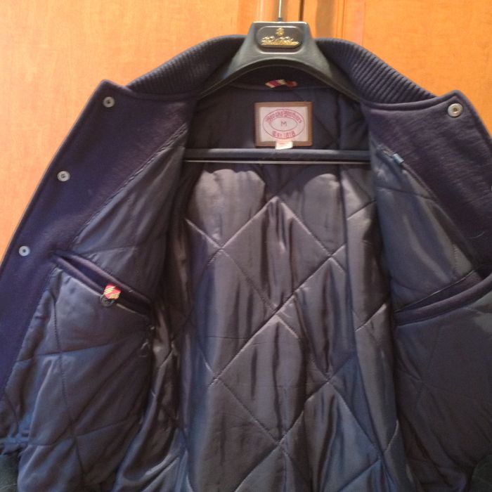 Brooks Brothers Varsity Jacket Navy/Brown Grailed