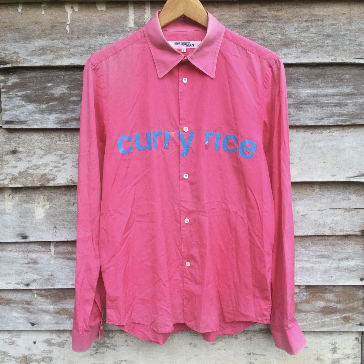 Comme des Garcons × Japanese Brand × Junya Watanabe Junya Watanabe  Distressed Poem Curry Rice Button Ups Shirt | Grailed