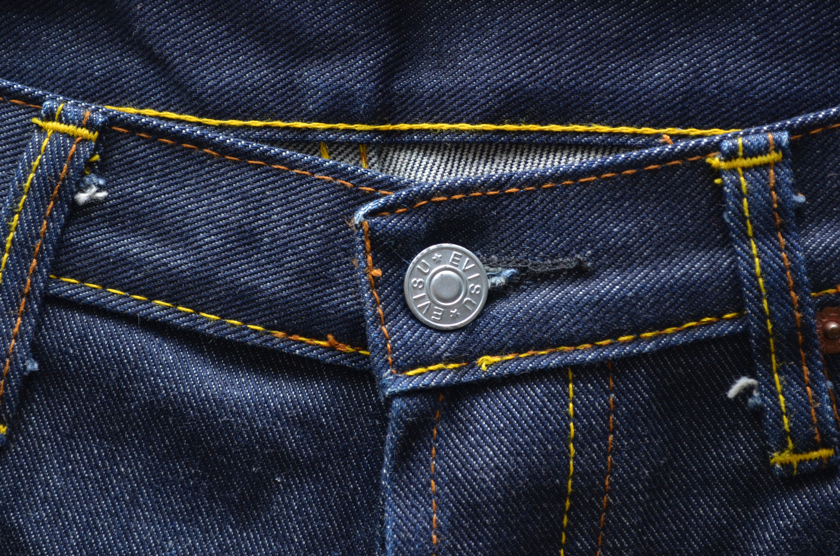 Evisu Deadstock🔥Evisu Blue Daicock Cinch Big Logo Denim Pants Size US 32 / EU 48 - 8 Thumbnail