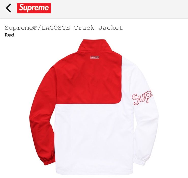 Supreme lacoste shop track jacket red