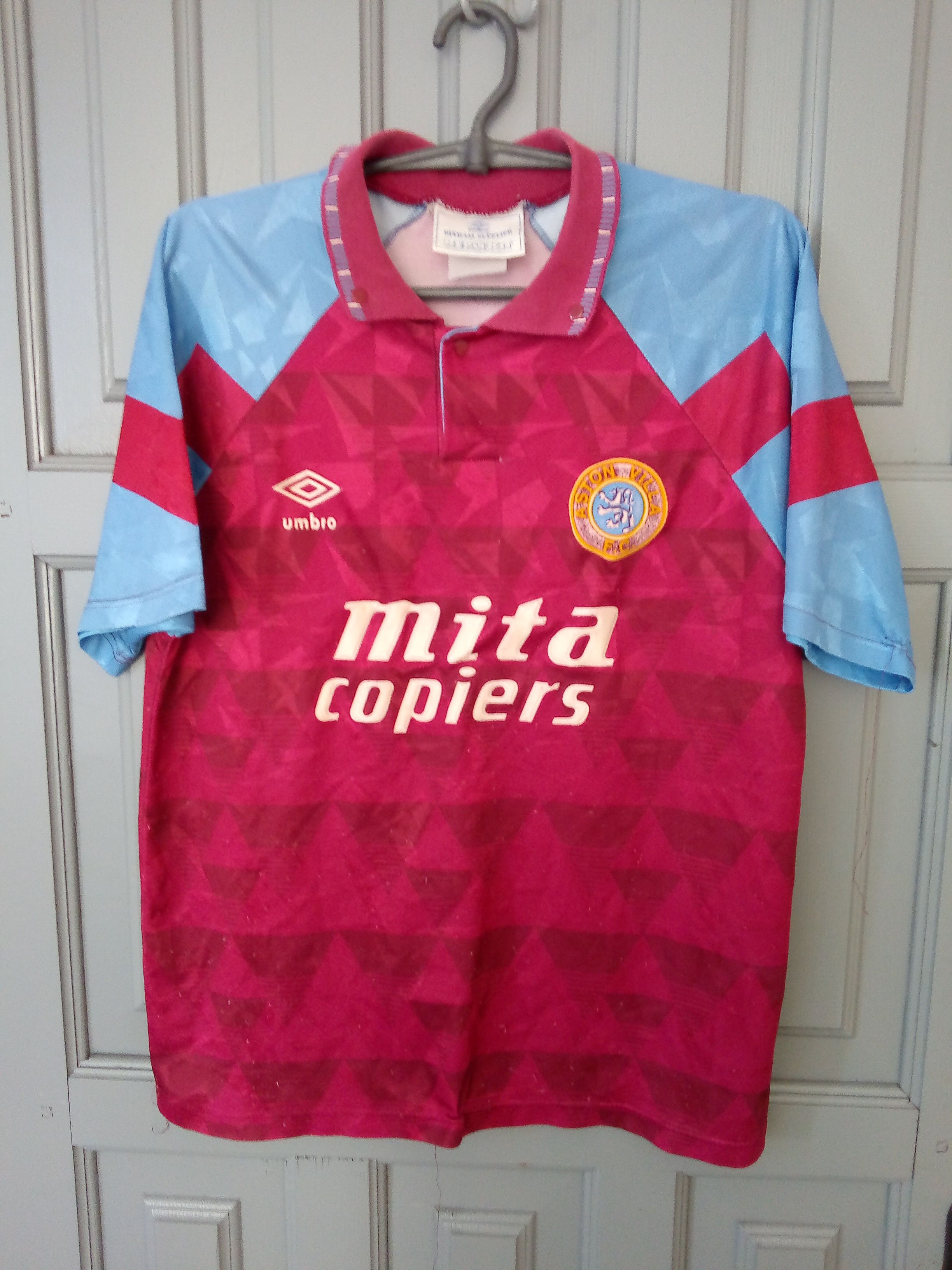 90s umbro Aston Villa uniform shirt y2k Aston Villa Home football