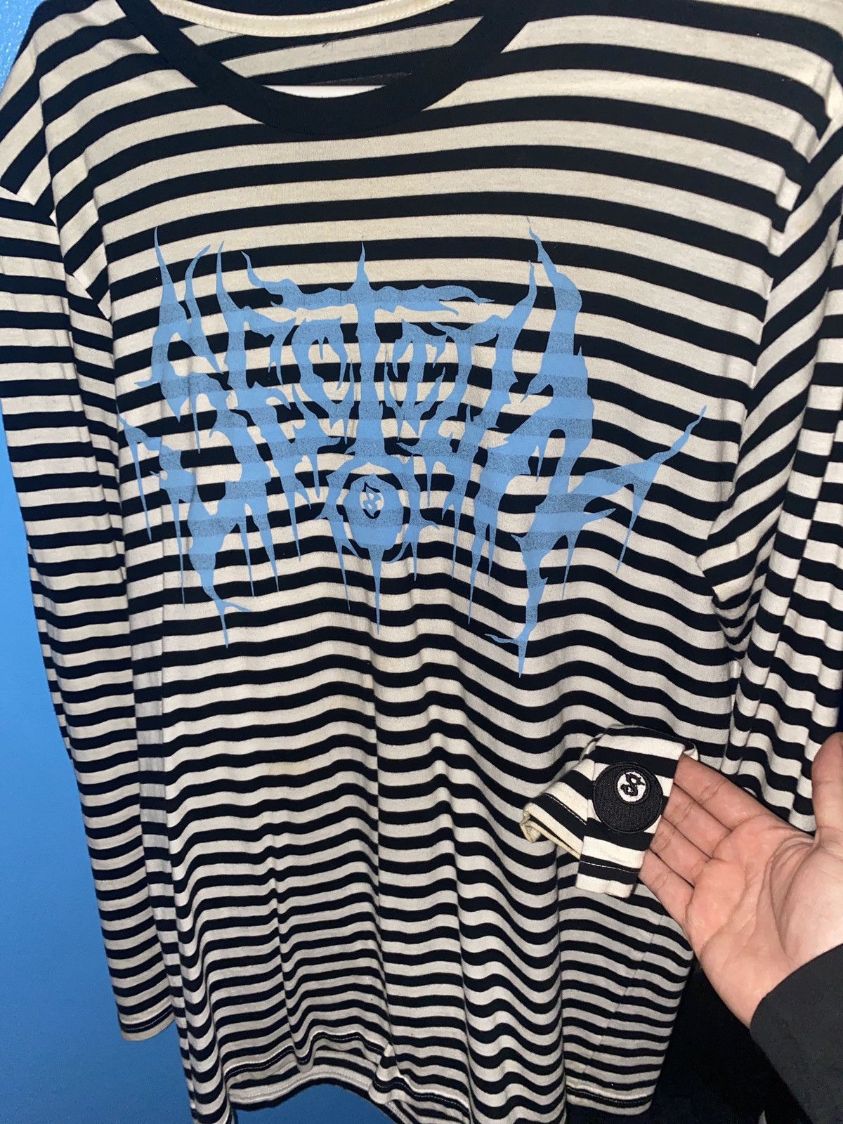 Section 8 striped ls drip logo | Grailed