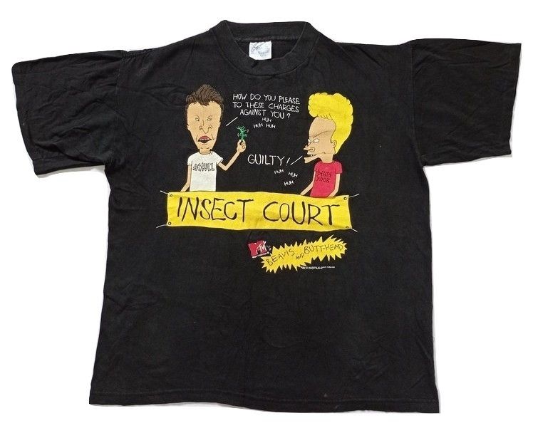 Vintage 1993 MTV Beavis and Butt-Head Insect Court sale Stanley Desantis T-Shirt XL