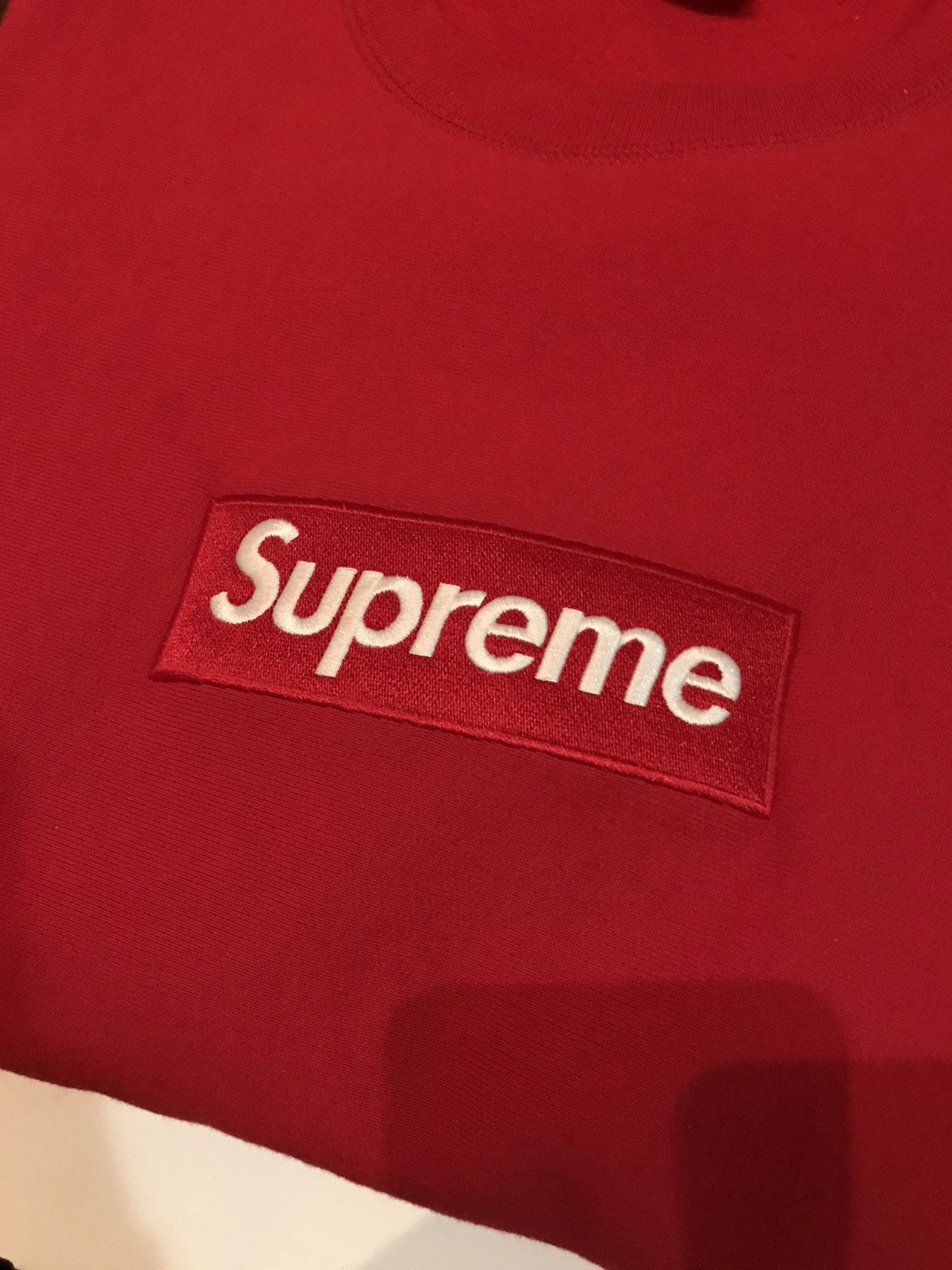 Supreme 2015 supreme box logo crewneck red | Grailed