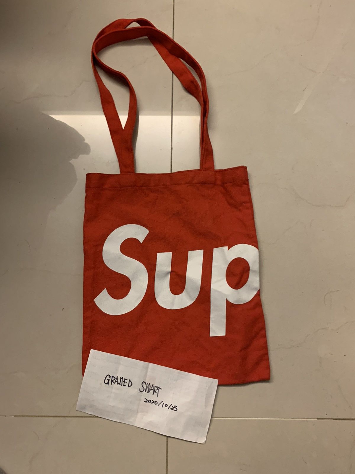 Vintage SUPREME tote Bag Very Rare! Box Logo SUP