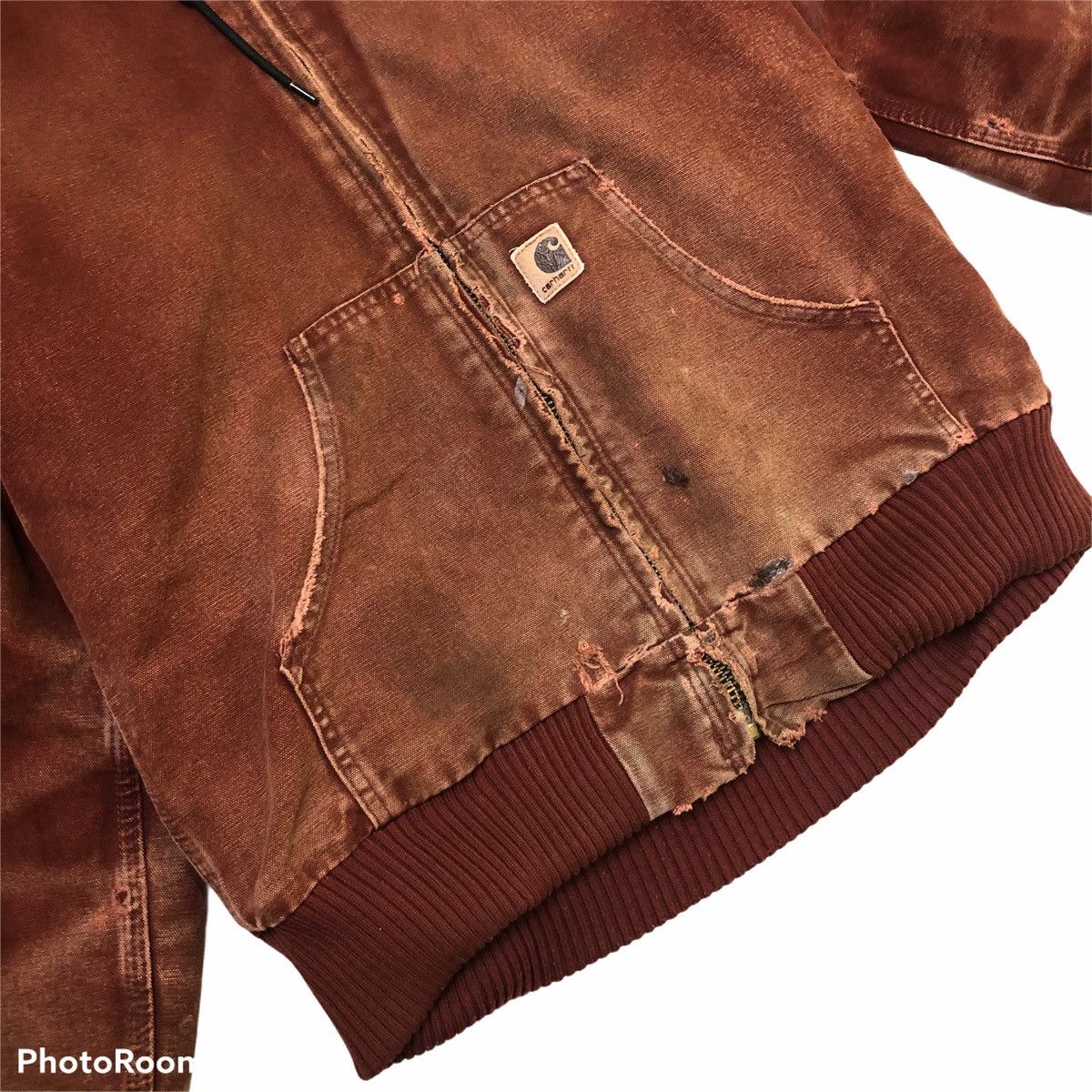 Carhartt × Carhartt Wip × Vintage Vintage Distressed Carhartt Hooded Jacket Kanye/Travis Style Size US M / EU 48-50 / 2 - 5 Thumbnail