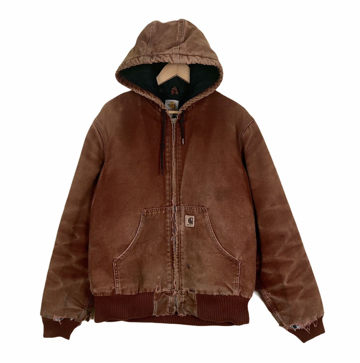 Carhartt × Carhartt Wip × Vintage Vintage Distressed Carhartt Hooded Jacket Kanye/Travis Style Size US M / EU 48-50 / 2 - 3 Thumbnail