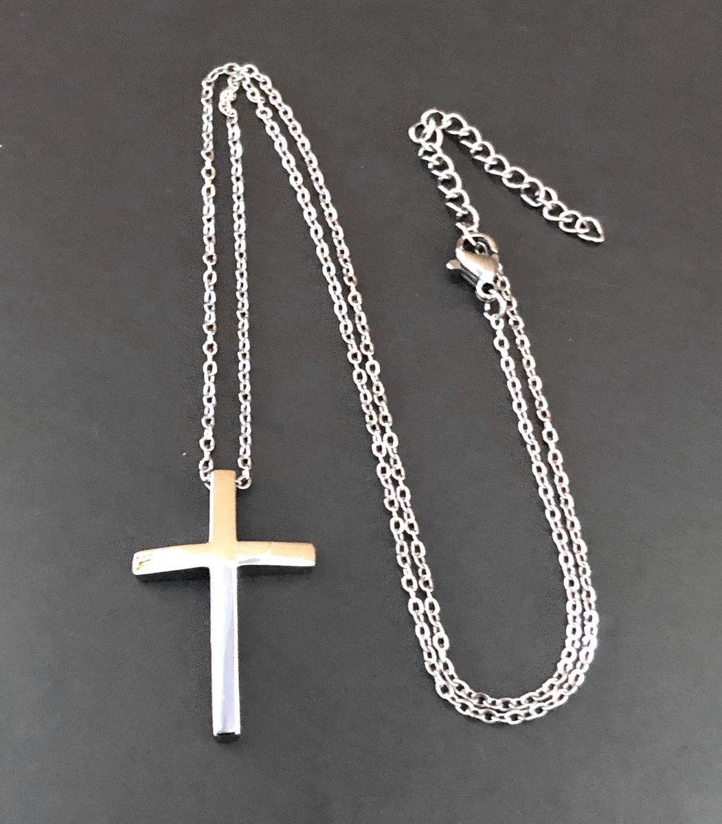 Vintage Silver Cross Necklace chain 18" Grailed