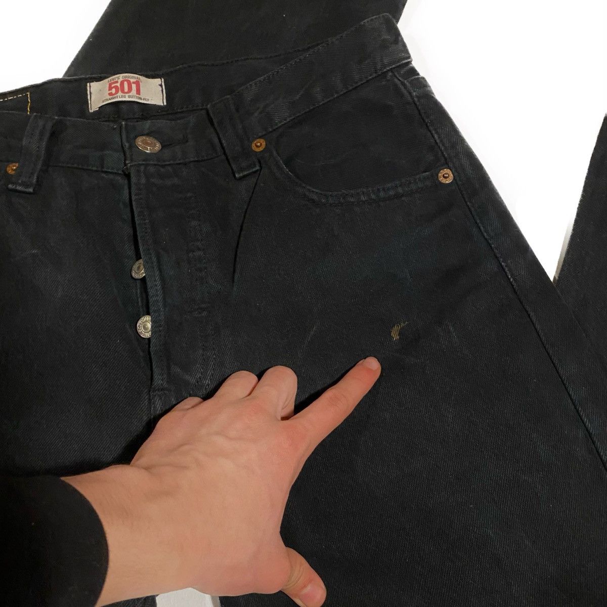 Levi's × Levi's Vintage Clothing × Vintage 90s Vintage Levi’s 501 Black Denim Jeans W30 L32 Size US 30 / EU 46 - 6 Thumbnail
