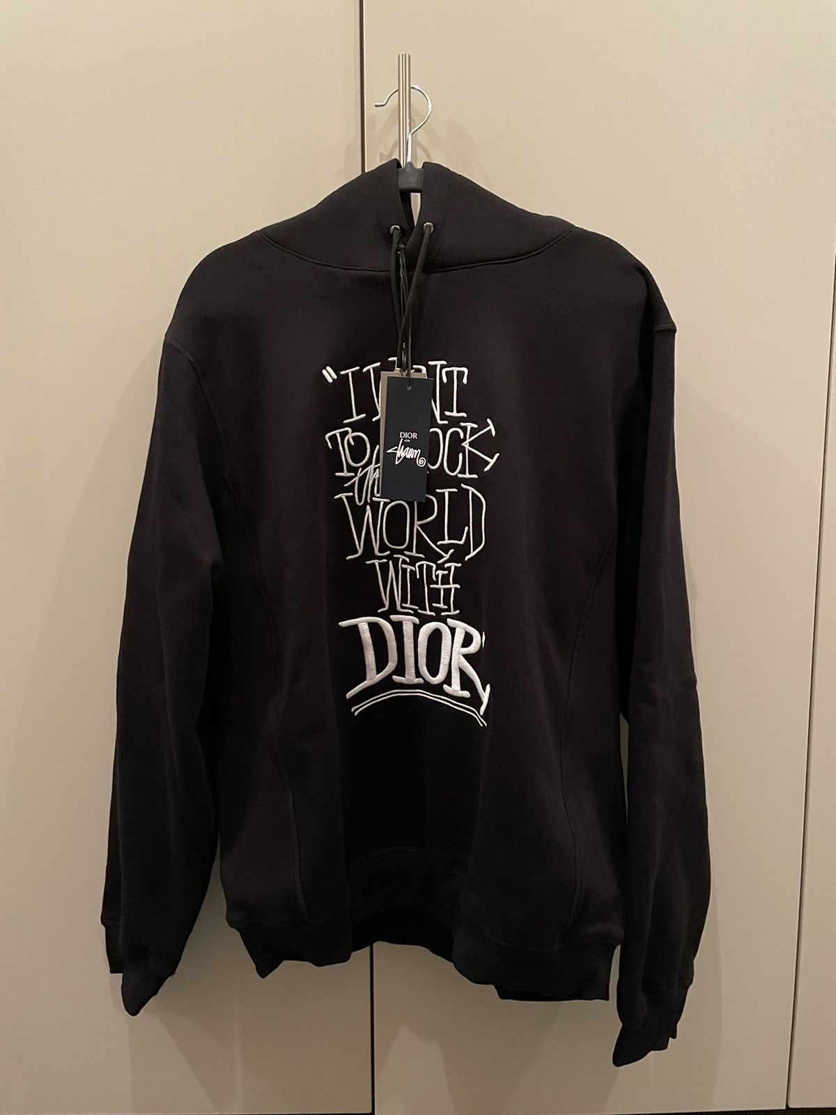 Dior Dior hoodie SHAWN STUSSY I WANT TO SHOCK THE WORLD WITH DIOR Grailed