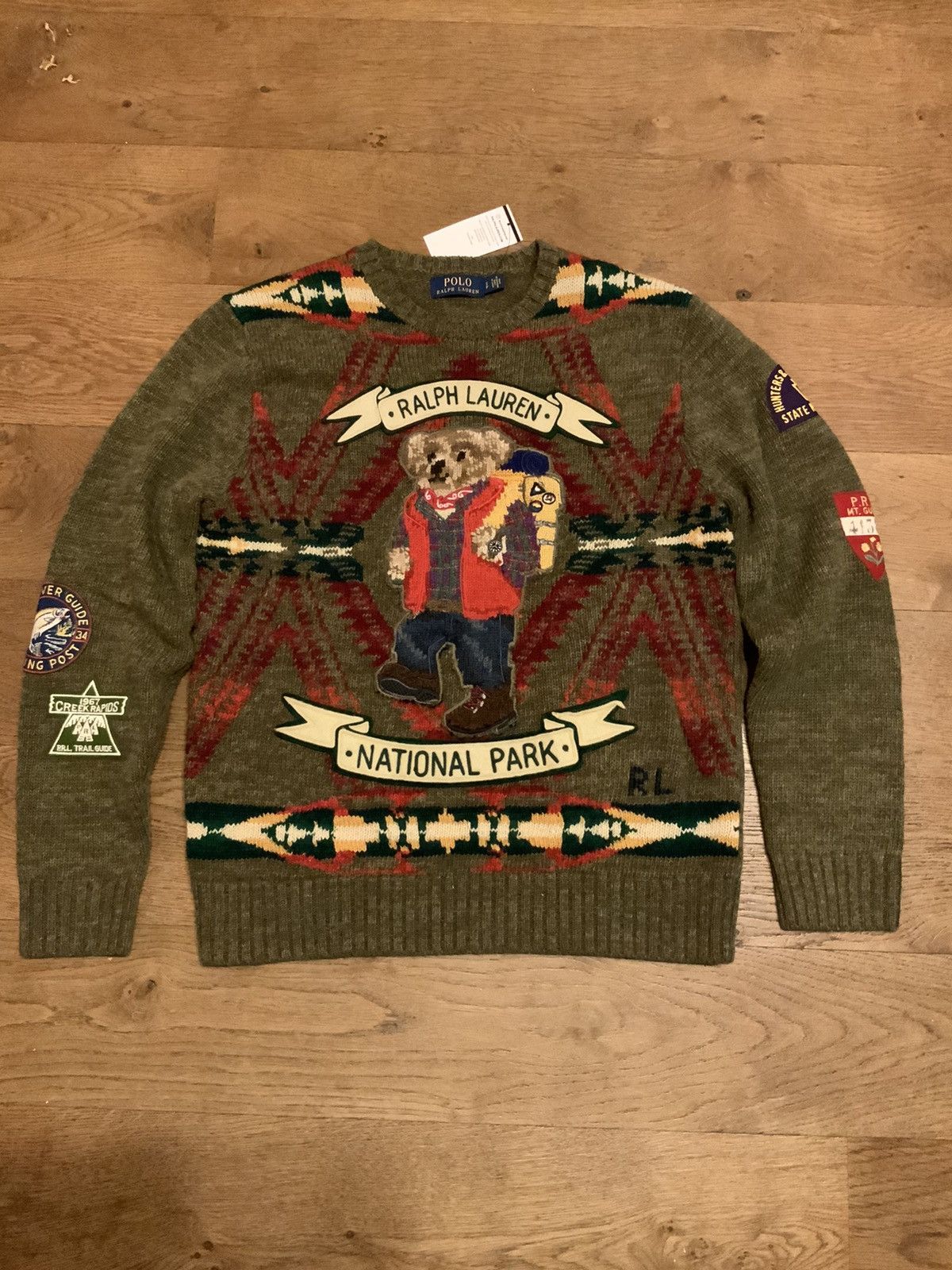 Ralph lauren national park bear sweater hotsell