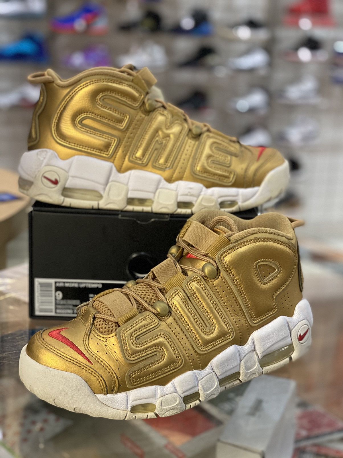 Nike Supreme Air More Uptempo Gold | Grailed