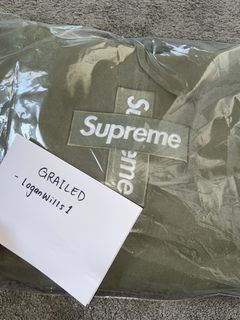 Supreme Cross Box Logo Hoodie Olive | Grailed