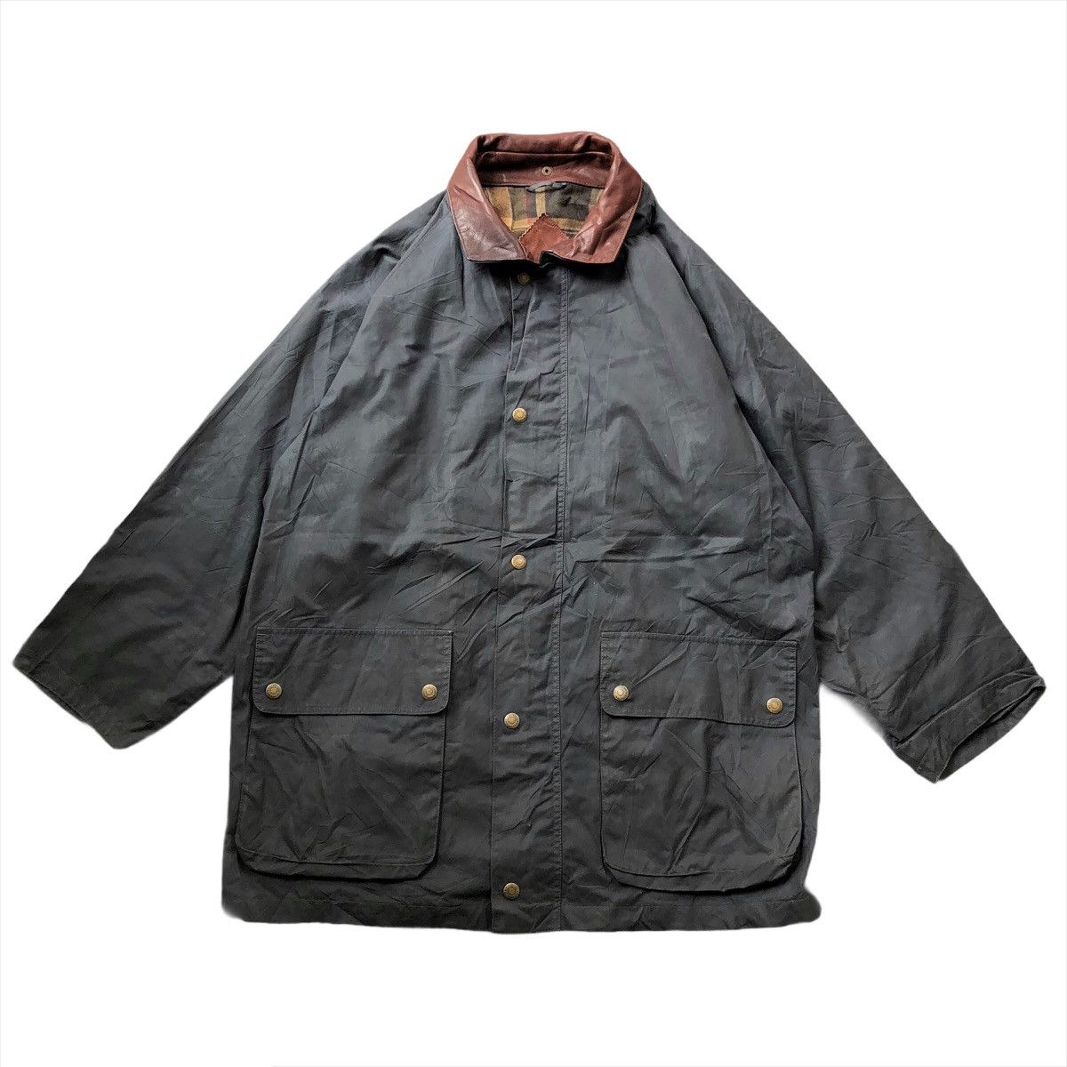 image of Vintage Burberry Wax Jacket in Black, Men's (Size Large)