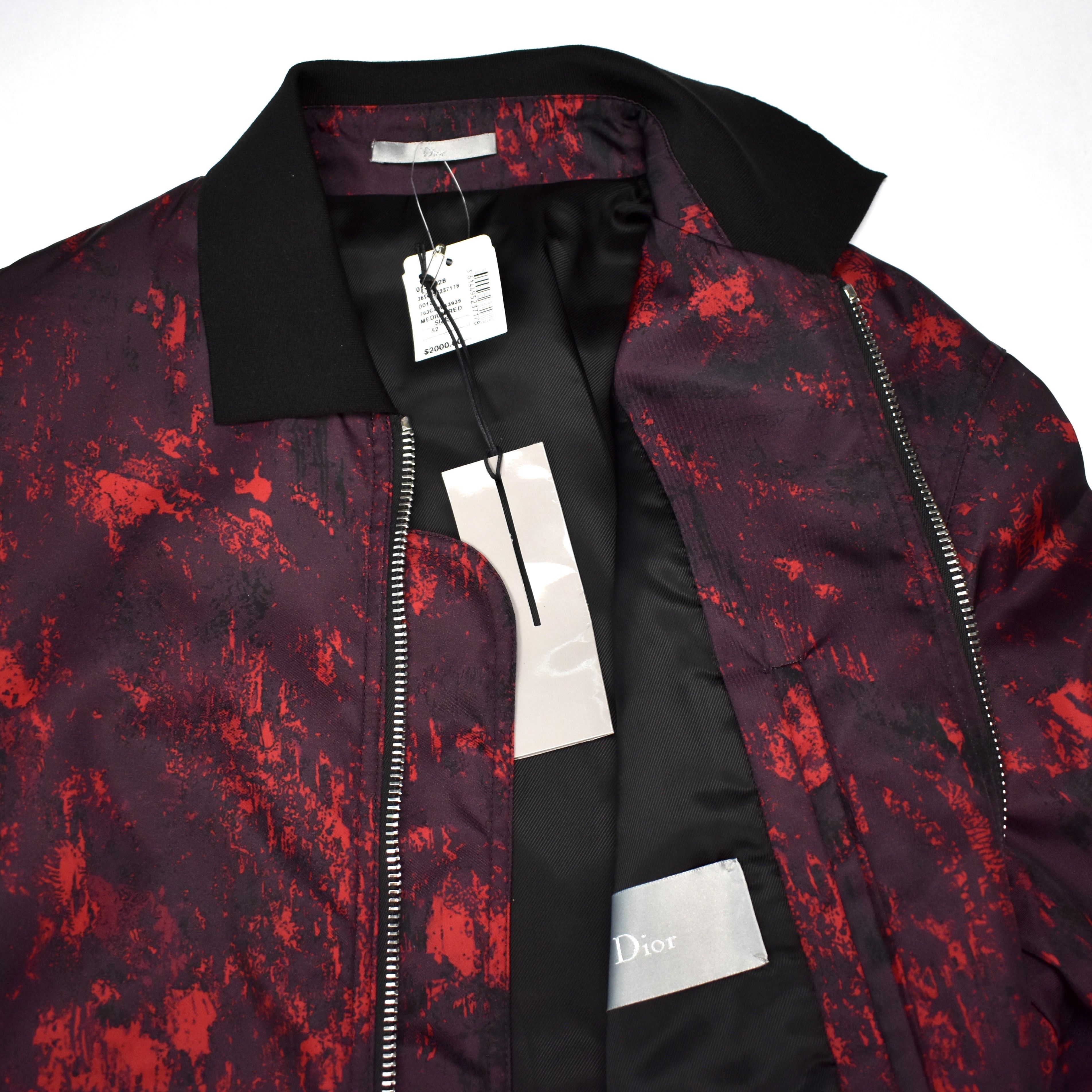 Dior $2k Abstract Print Red Bomber Jacket NWT Size US L / EU 52-54 / 3 - 5 Thumbnail