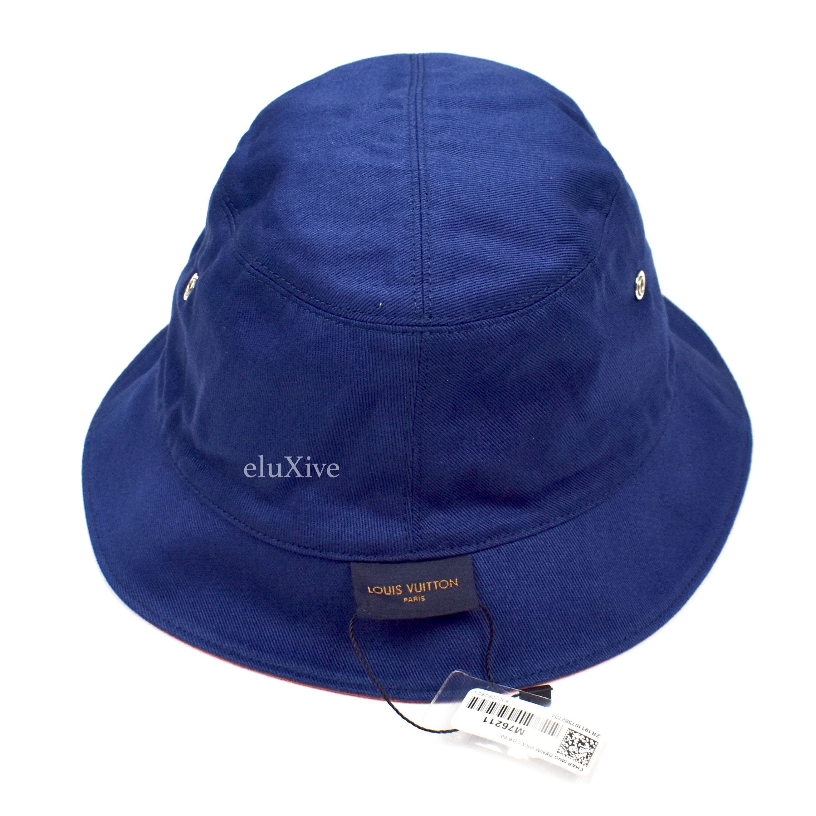 Louis Vuitton - Monogram Denim Woven Bucket Hat (Orange) – eluXive