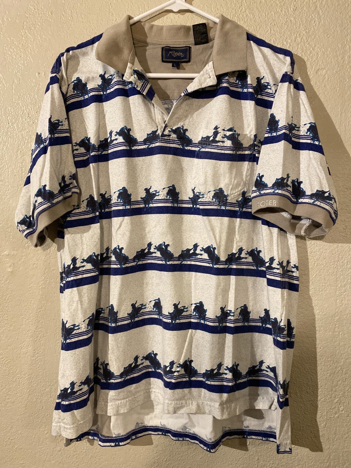 Roper × Vintage Vintage 90s Roper cowboy polo Size US L / EU 52-54 / 3 - 1 Thumbnail