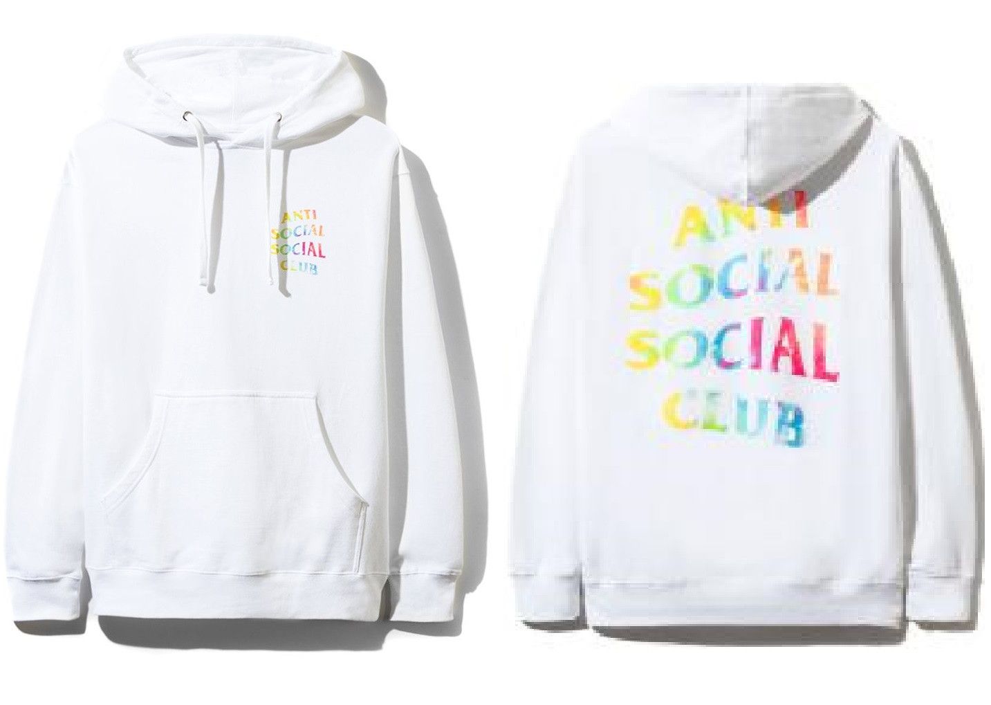 Anti Social Social Club DS Rainbow ASSC Thai Dye white Hoodie FTP FOG BAPE KITH KAWS Size US XL / EU 56 / 4 - 1 Thumbnail