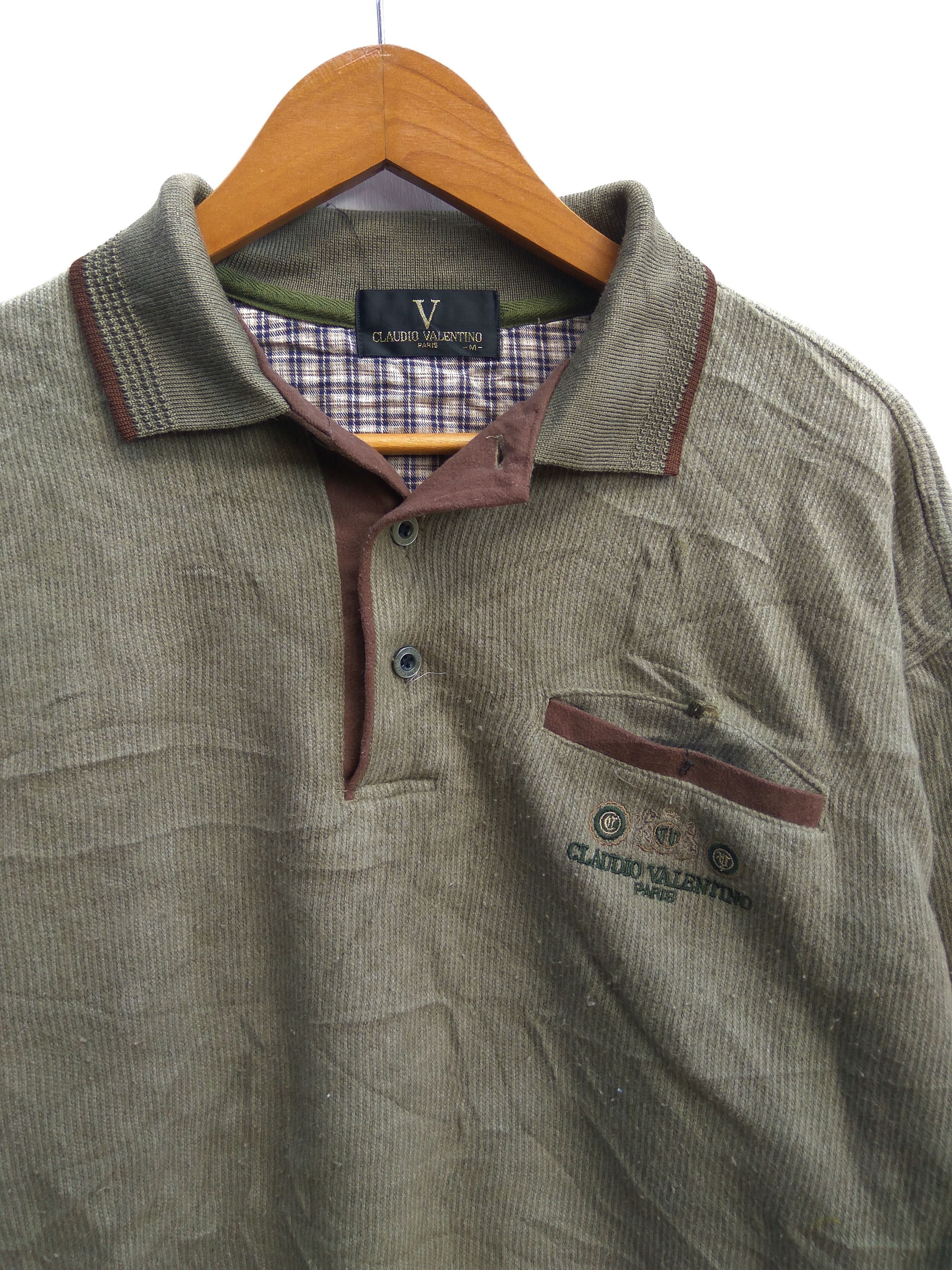 Valentino CLAUDIO VALENTINO PARIS Collar Sweatshirt Quarter Button Size US M / EU 48-50 / 2 - 1 Thumbnail