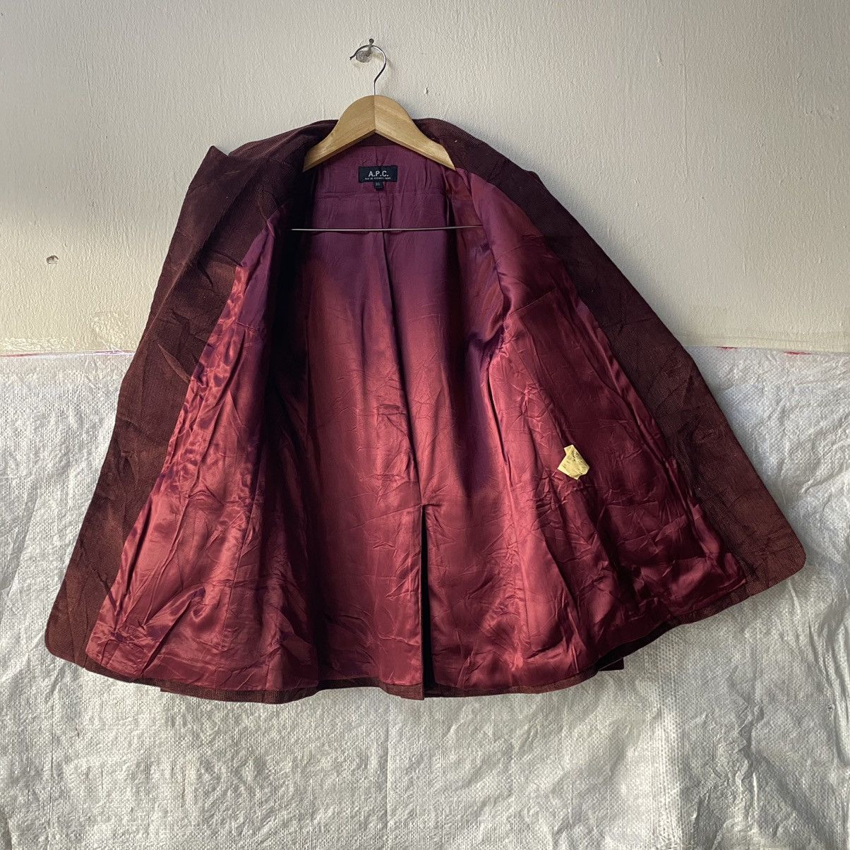 A.P.C. A.P.C Velvet Blazer Maroon 36 Size 36S - 8 Thumbnail