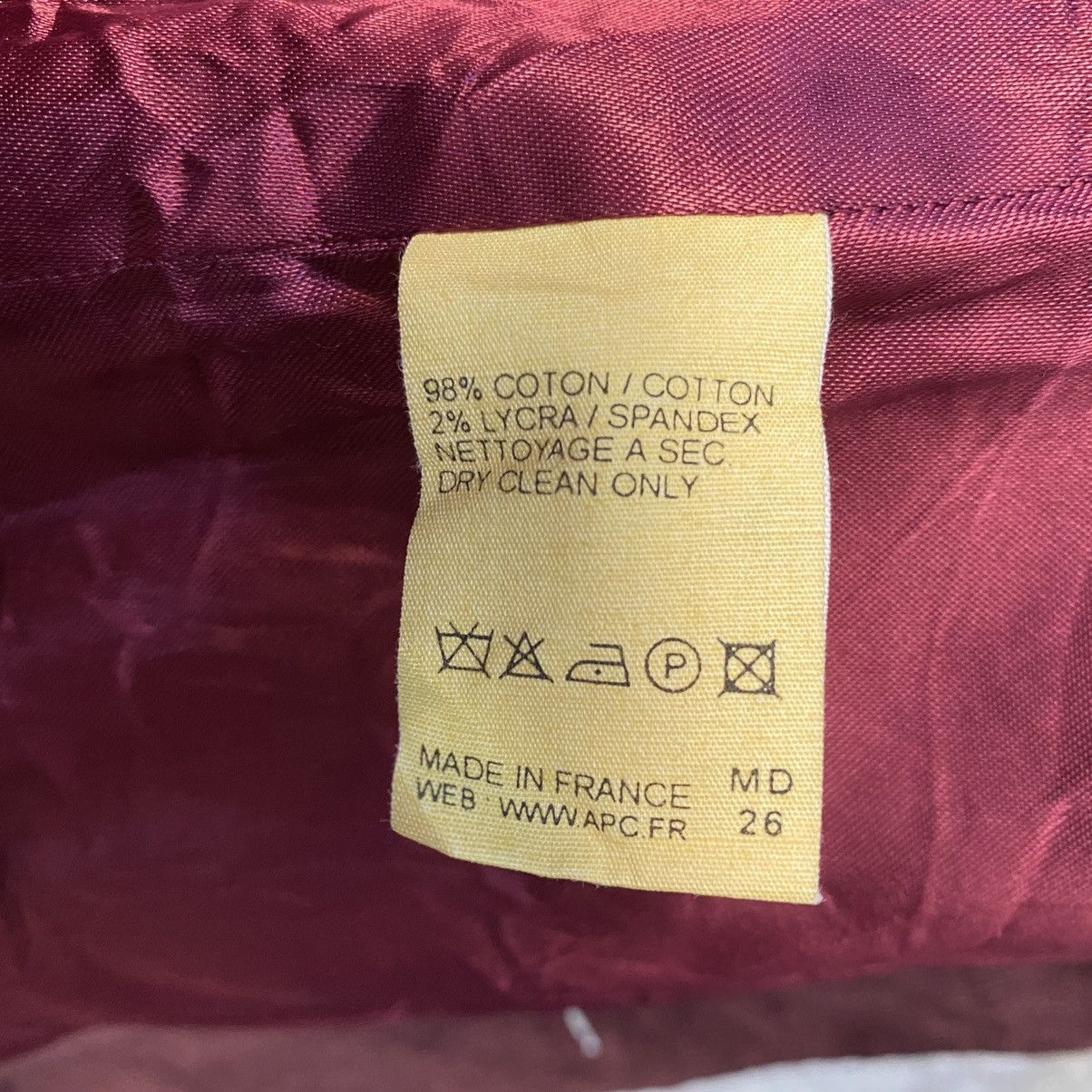 A.P.C. A.P.C Velvet Blazer Maroon 36 Size 36S - 7 Thumbnail