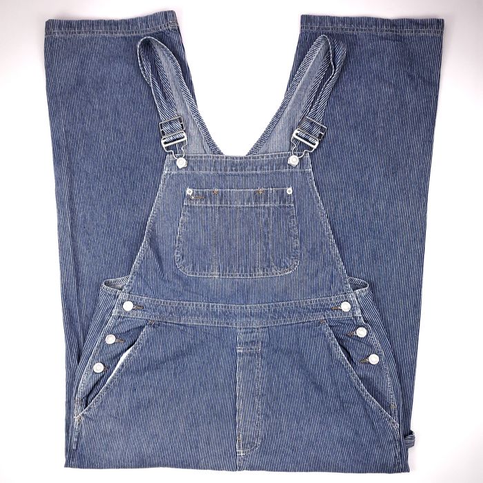 Gap Gap Overalls Medium Denim Blue Railroad Striped White Cotto Grailed