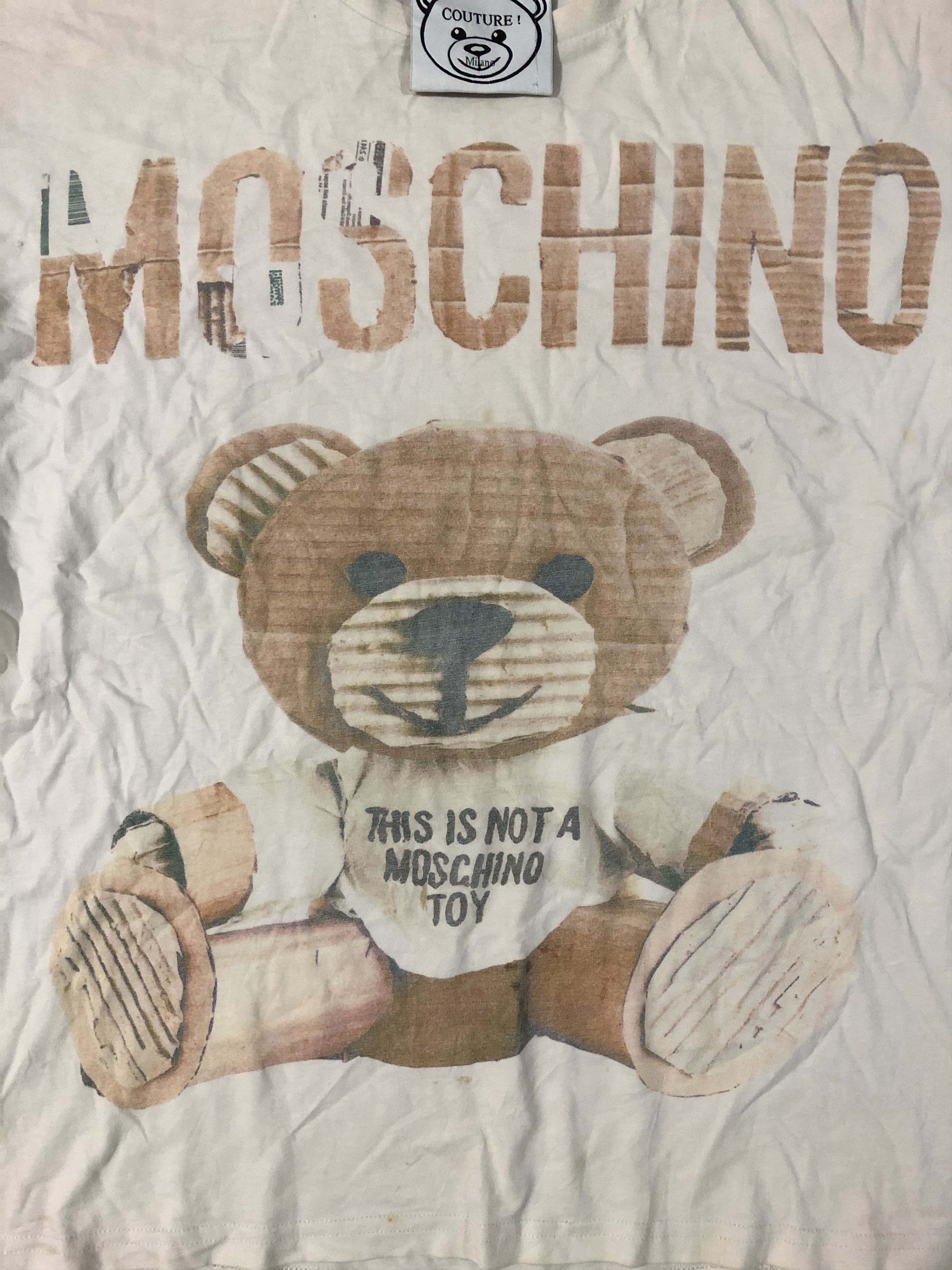 Moschino MOSCHINO COUTURE MILANO BEAR BOXY RELAXED STYLE TEE Size US M / EU 48-50 / 2 - 2 Thumbnail