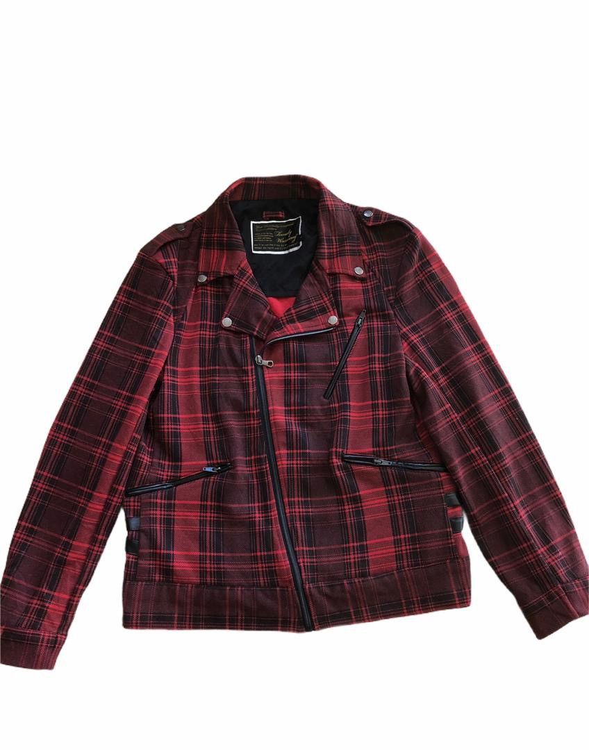 Japanese Brand Awesome Tartan Red Punk Style Streetwear Rebel Size US M / EU 48-50 / 2 - 2 Thumbnail