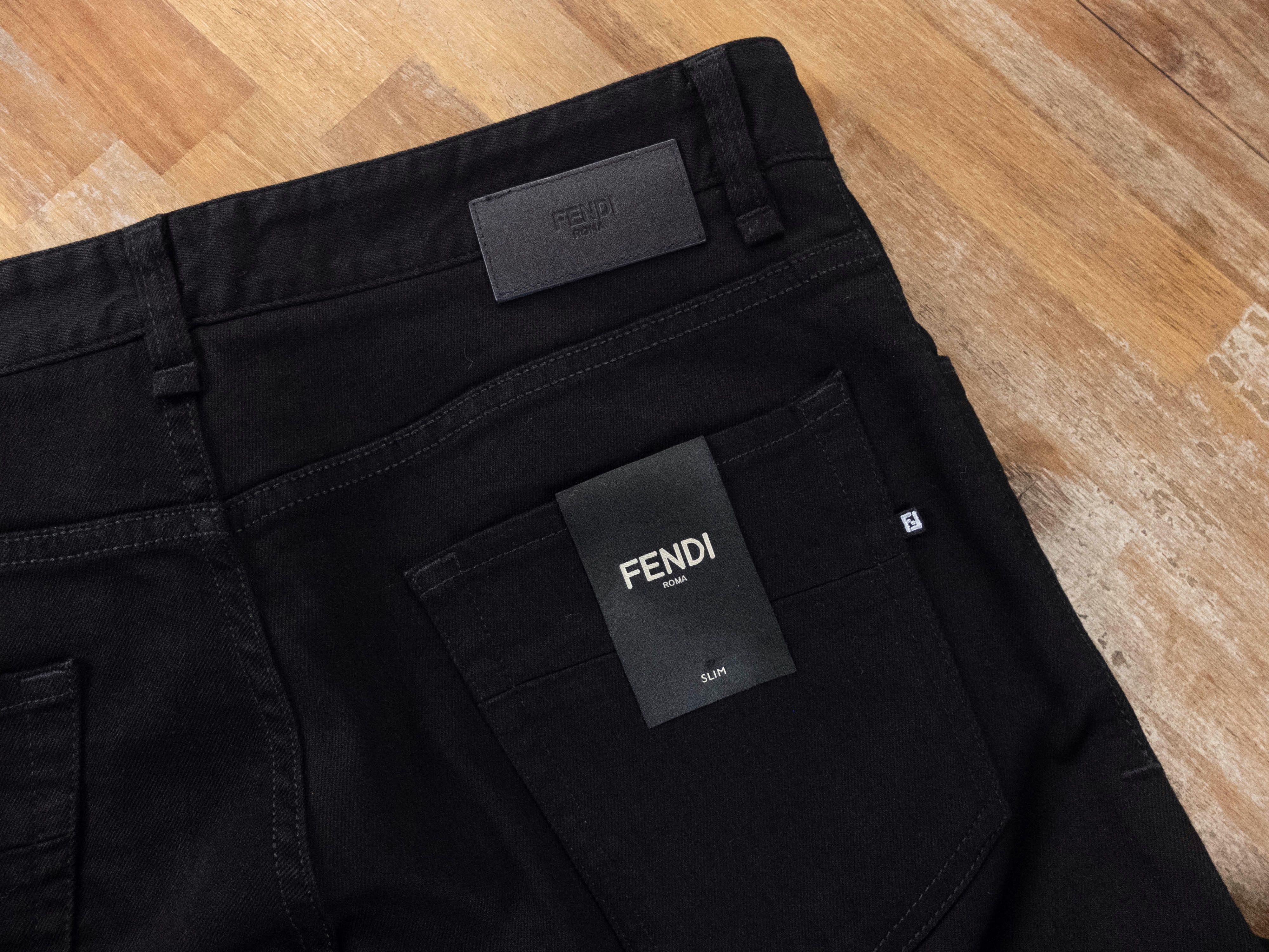 Fendi FENDI black I See You eye embroidered slim jeans 33 - NWT Size US 33 - 10 Thumbnail