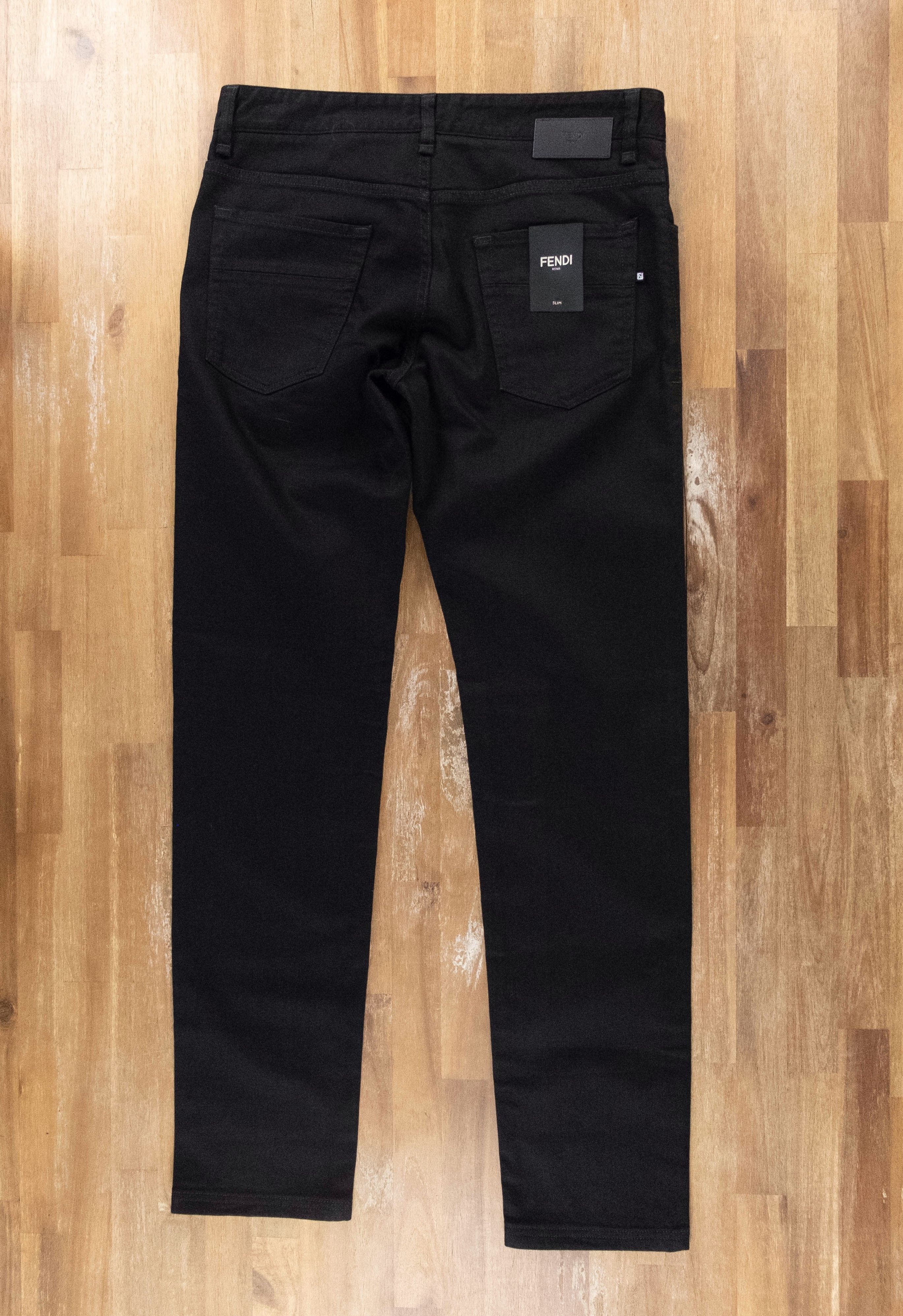 Fendi FENDI black I See You eye embroidered slim jeans 33 - NWT Size US 33 - 9 Thumbnail