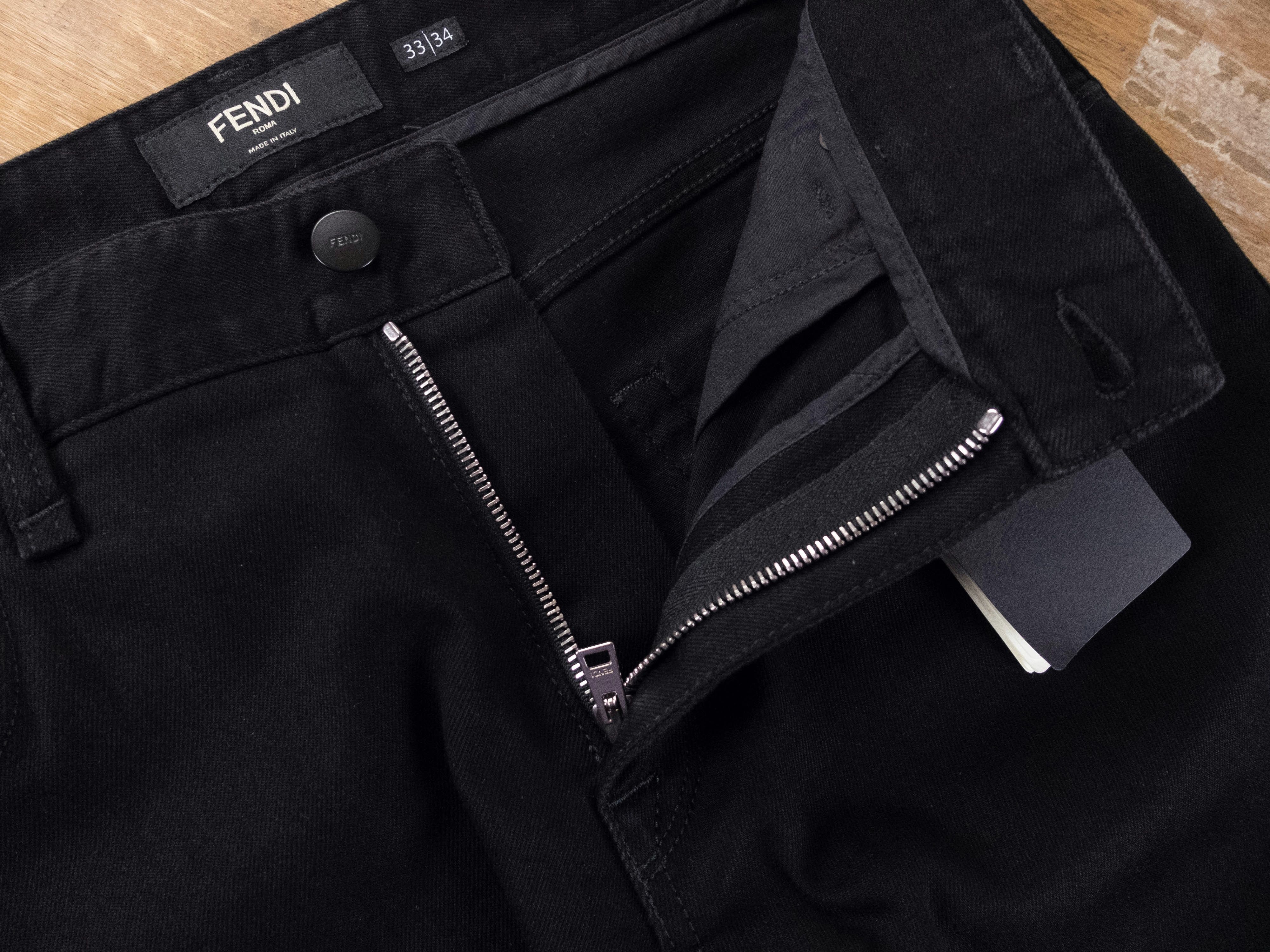 Fendi FENDI black I See You eye embroidered slim jeans 33 - NWT Size US 33 - 6 Thumbnail