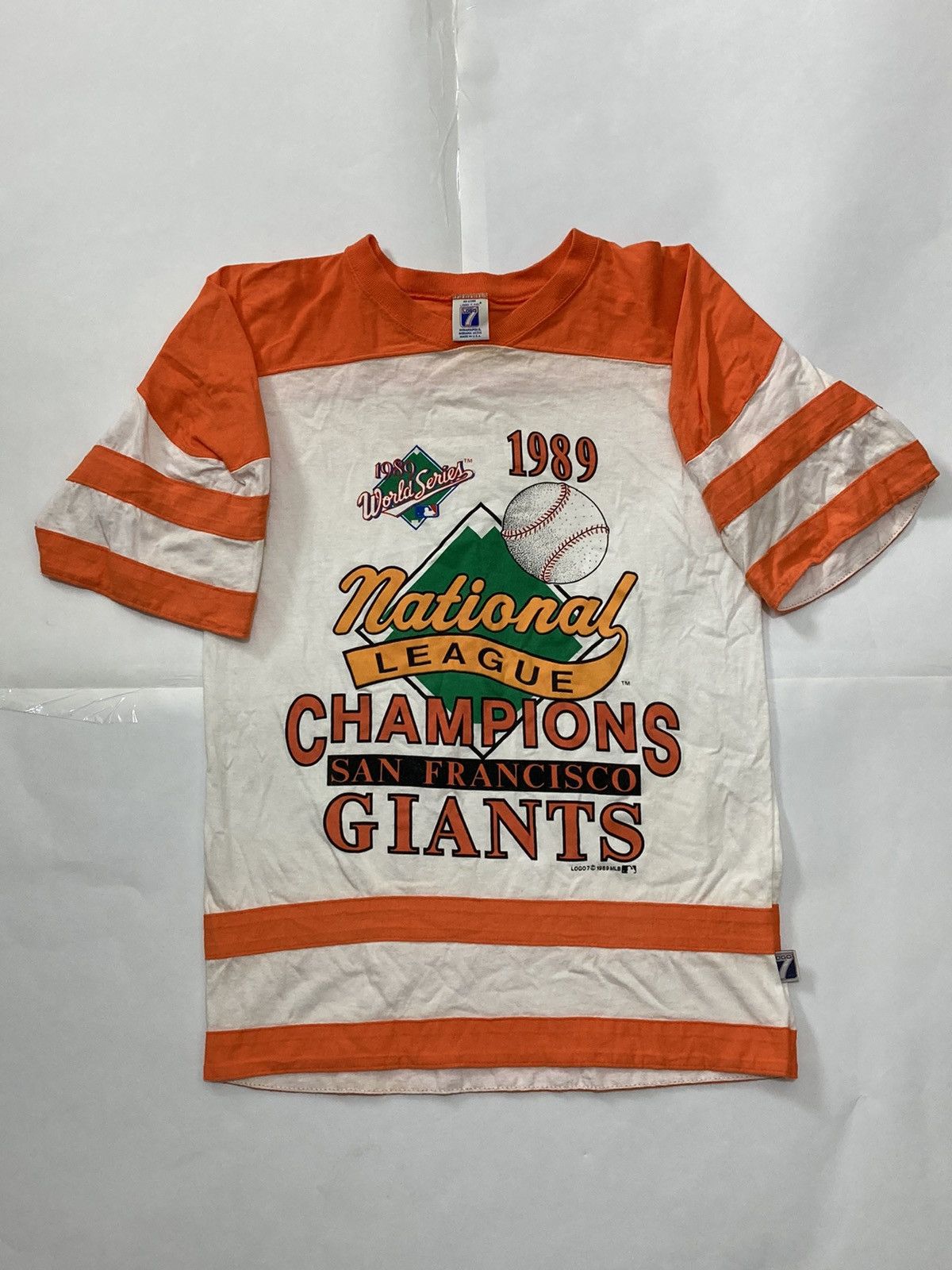 Vintage 1989 San Francisco Giants National League Champions T Shirt Logo 7  Black