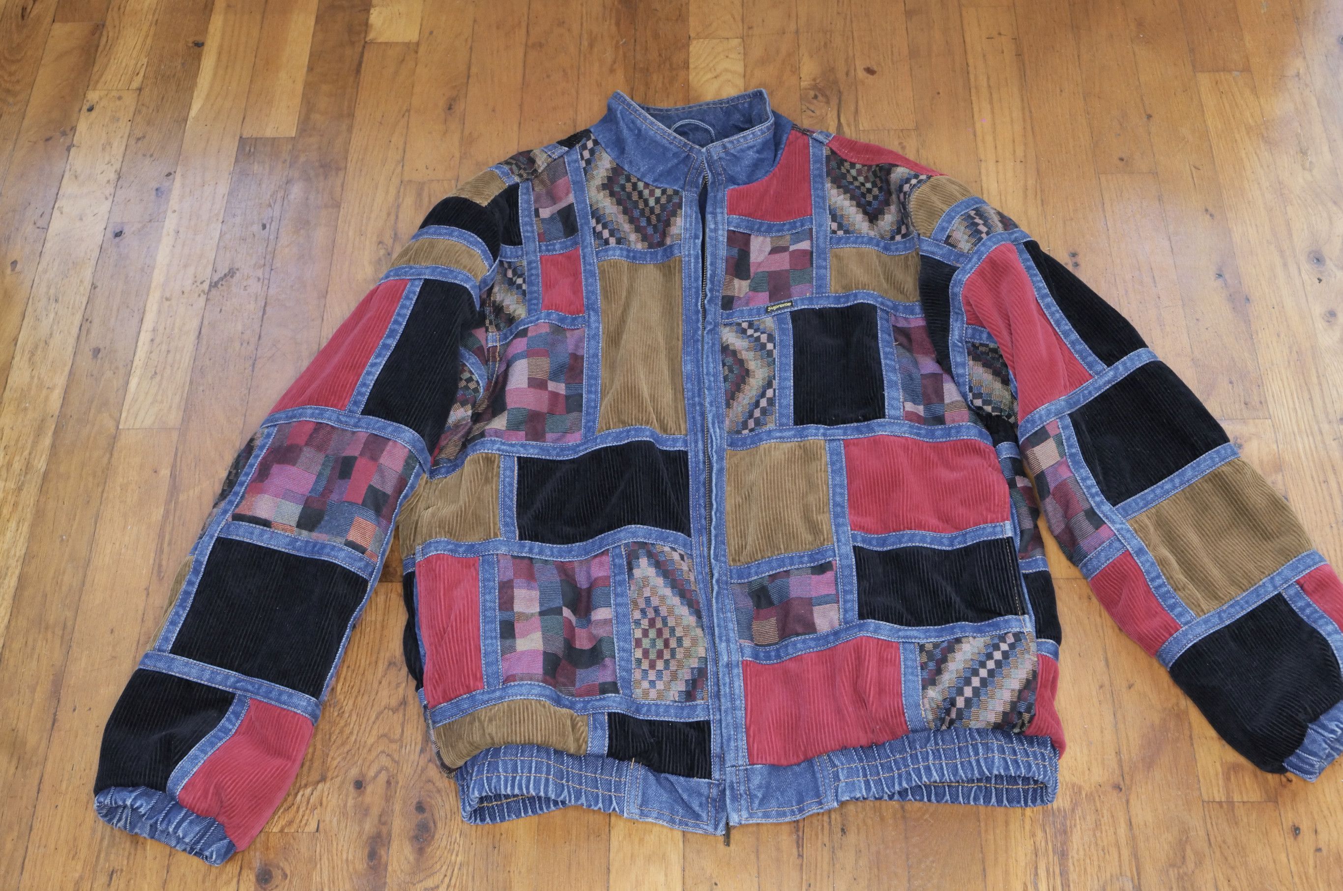 Supreme patchwork denim jacket deals
