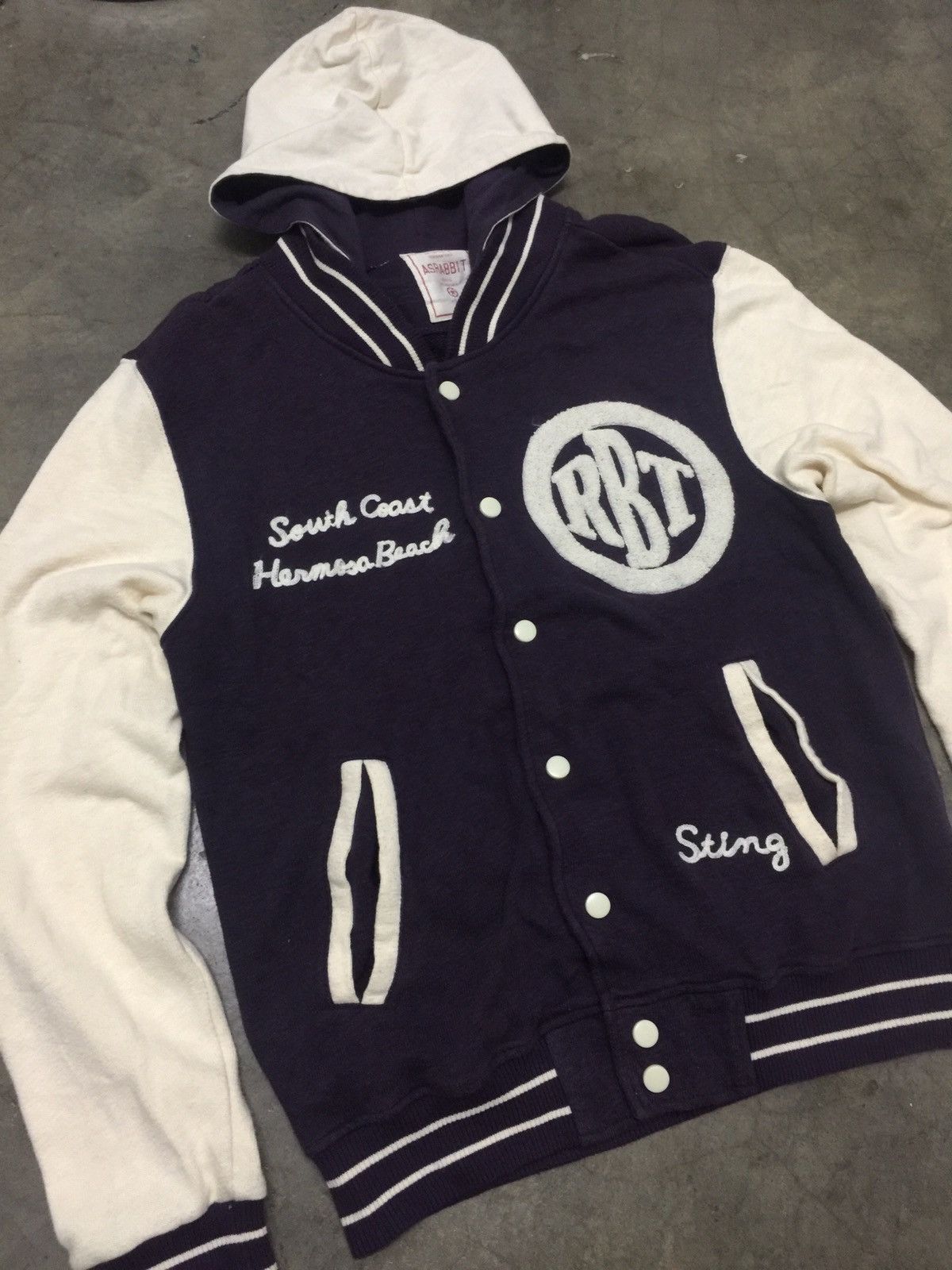 Japanese Brand ASRABBIT COTTON VARSITY SWEATER WITH EMBROIDERED SCRIPT Size US M / EU 48-50 / 2 - 6 Thumbnail