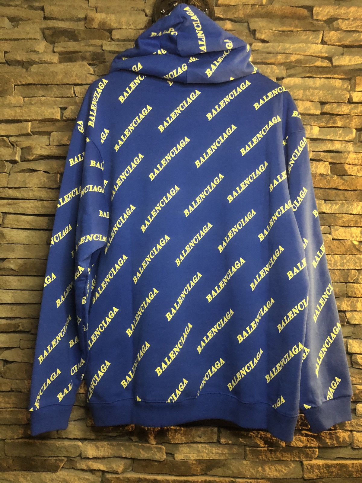 Balenciaga All over logo print hoodie Grailed