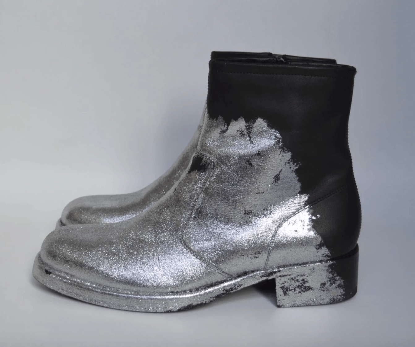 Maison Margiela A/W 17 Painted Biker Boots RARE Size US 10 / EU 43 - 4 Thumbnail