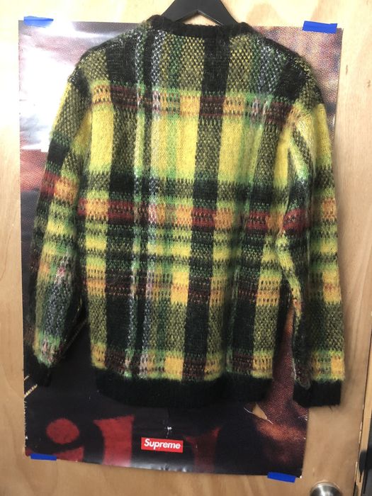 Supreme Supreme Brushed Plaid Sweater FW20 Medium Black Mohair