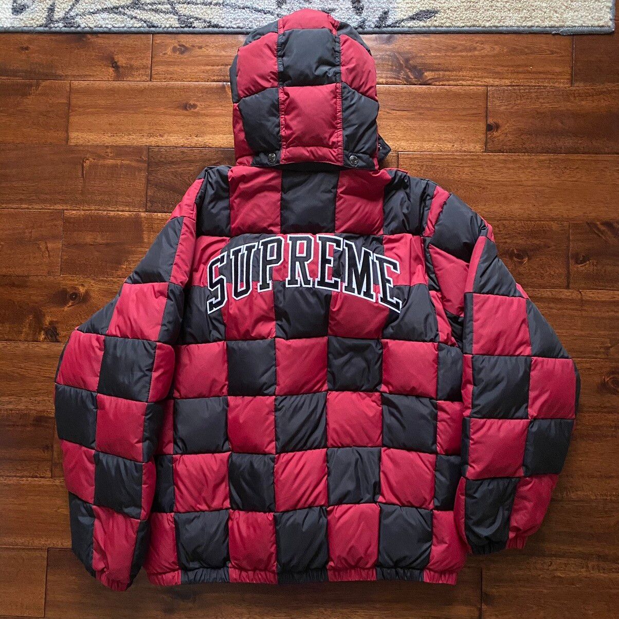 本日限定checkerboard puffy jacket サイズXL