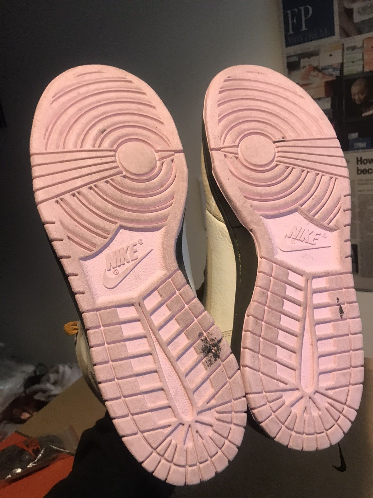 Nike Dunk Hi 1 Piece White | Khaki-Pink Ice 2005 Size 10.5 laser Size US 10.5 / EU 43-44 - 8 Thumbnail