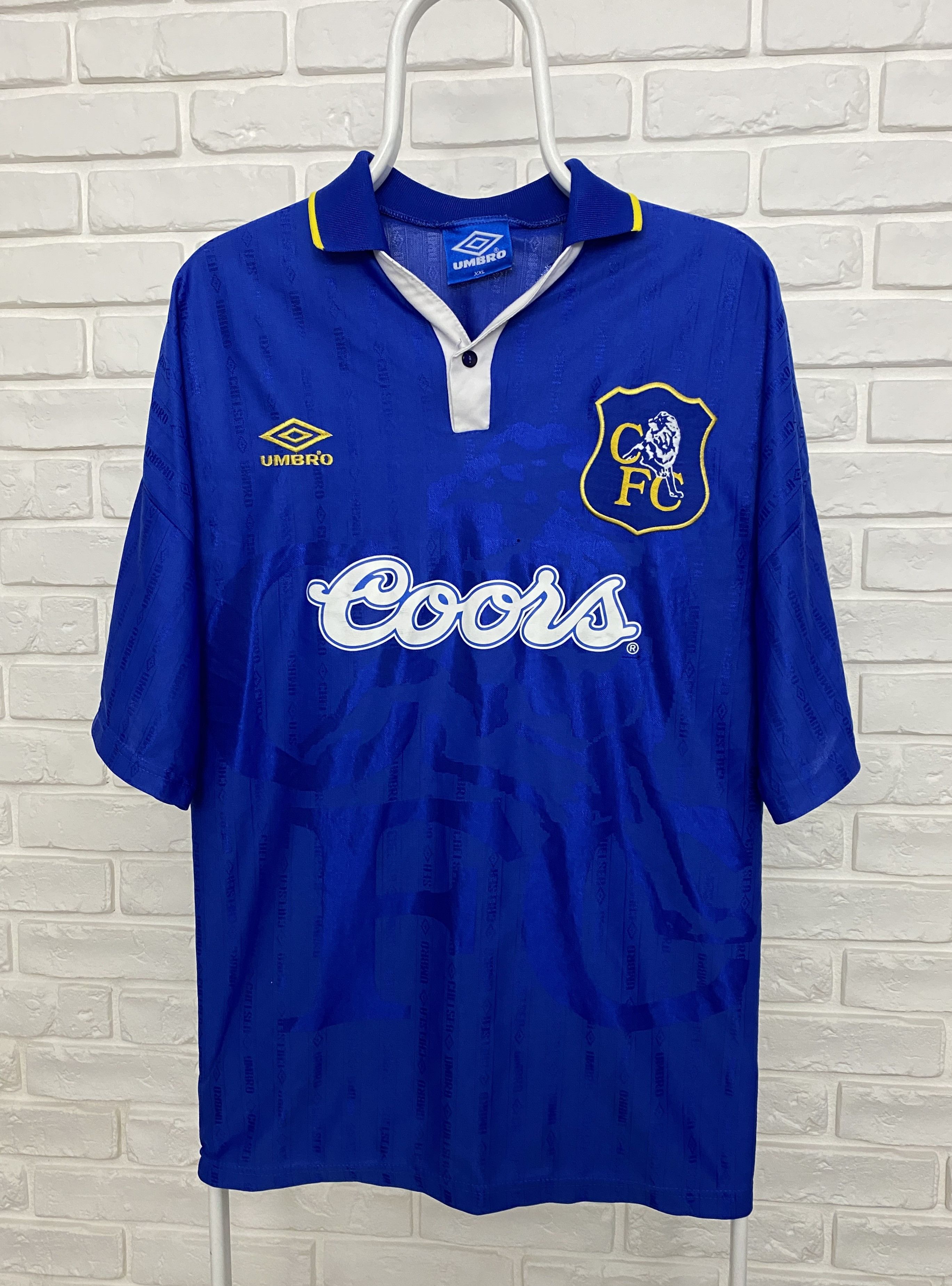 CHELSEA 1995-1997 COORS ORIGINAL UMBRO HOME SHIRT- SIZE XL 90s