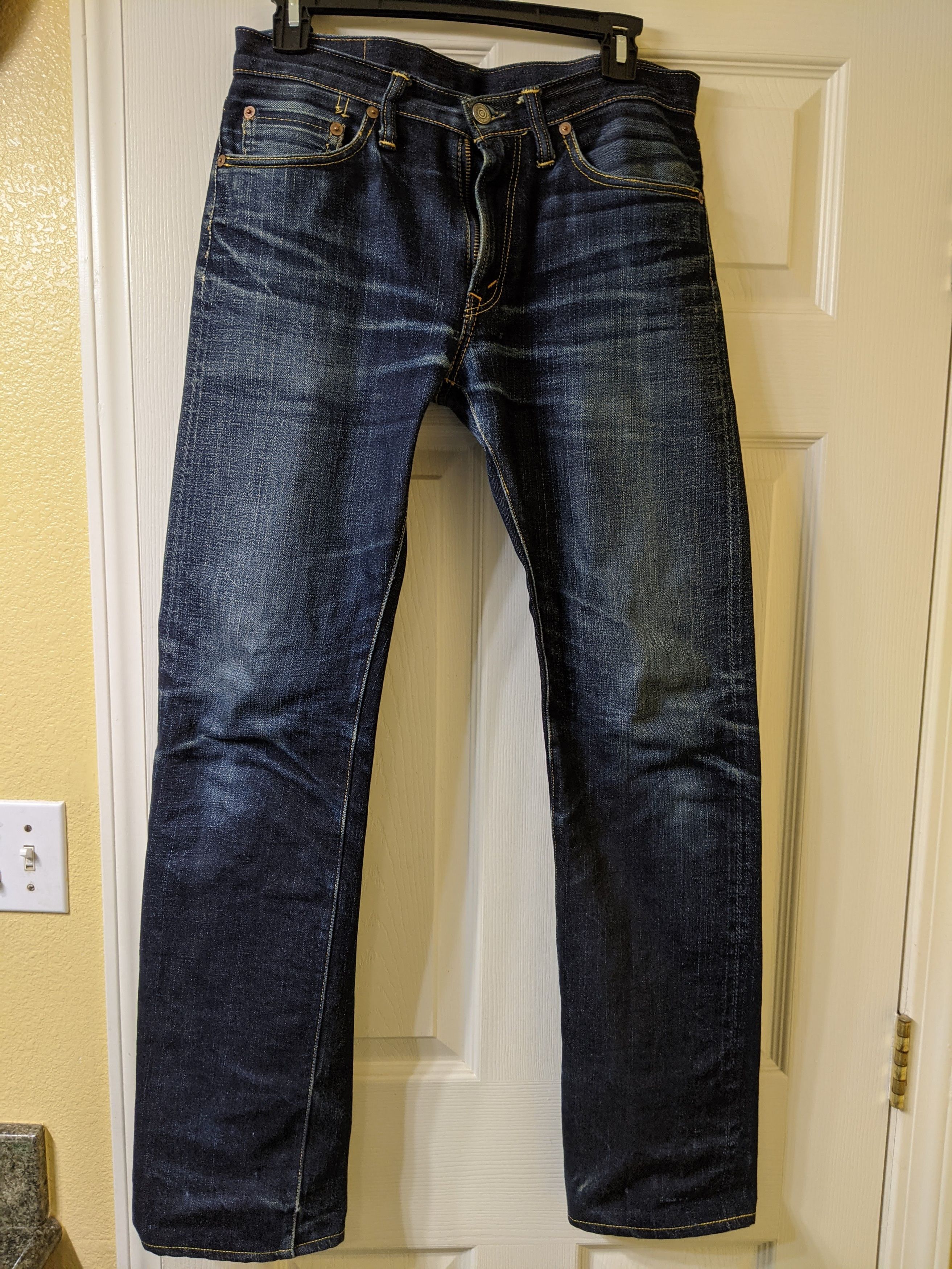 The Flat Head 3001 14.5oz, broken-in and repaired