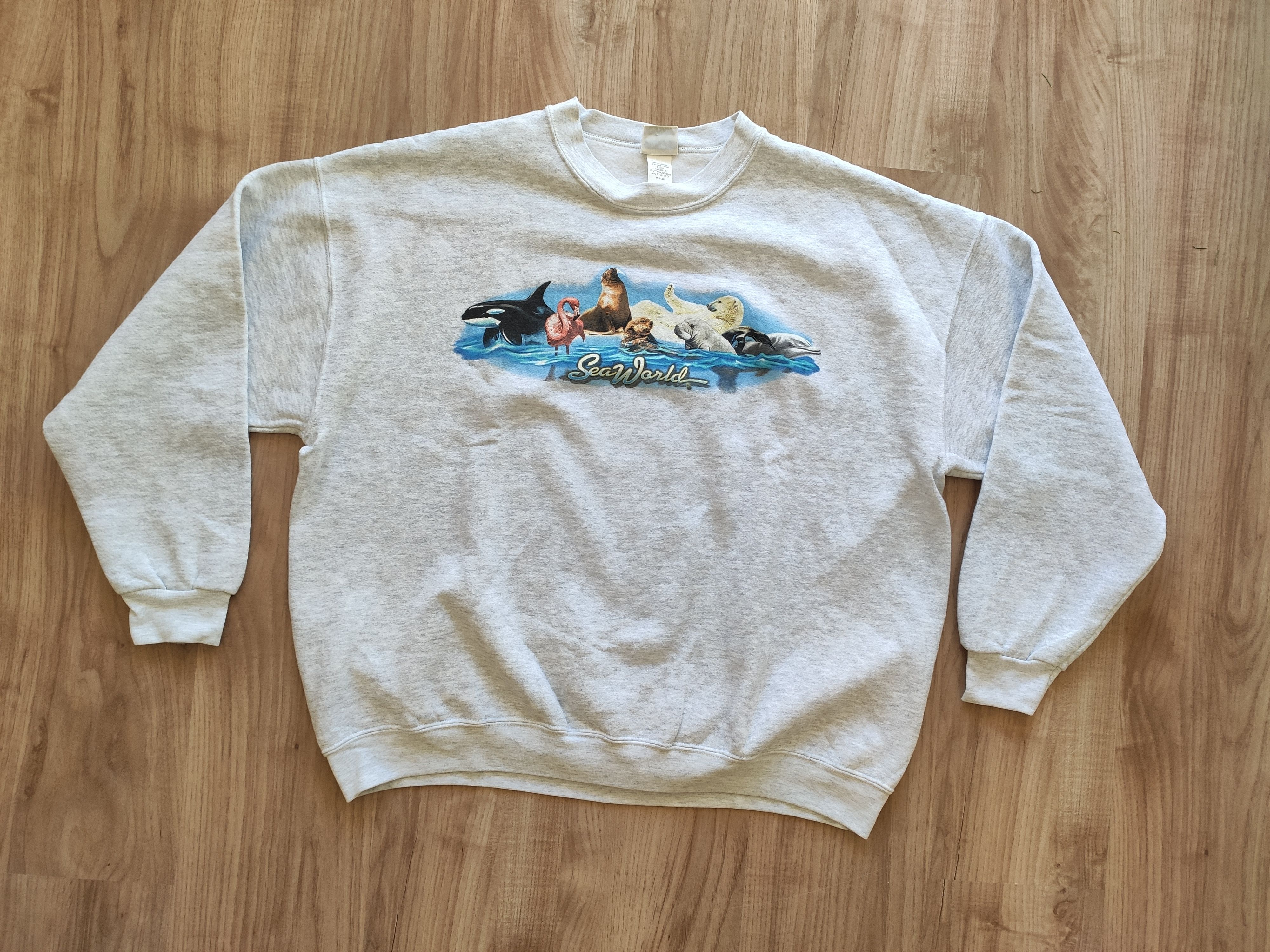 Lee Vintage boxy sweatshirt sweater animals dolphins 90s Size US XL / EU 56 / 4 - 9 Thumbnail
